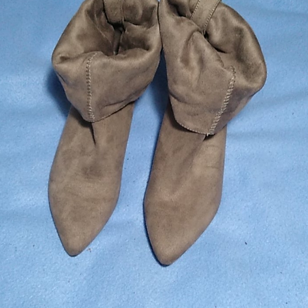 Gray suede boots